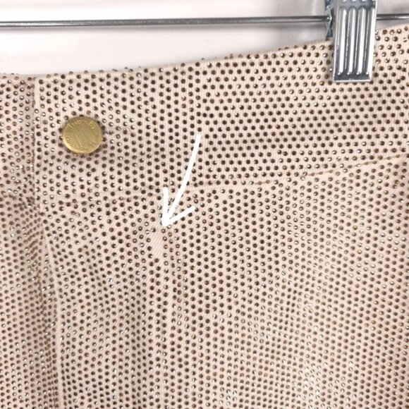 TRIARCHY Ms.Triarchy Crystal Embellished Denim Mini Skirt ORGANIC COTTON Size 24 - Picture 11 of 16